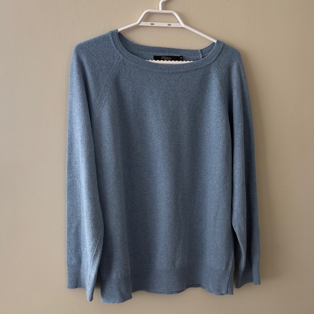 Soft Scoop-Neck Sweater in Dusty Blue